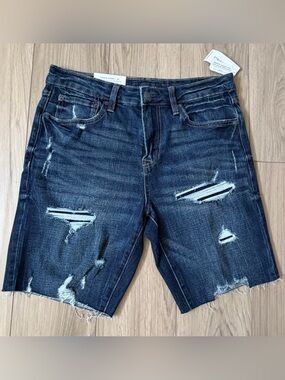NWT Aeropostale Denim Shorts Men 32or 33 Blue Aero2 Premium Air Distressed 9"
